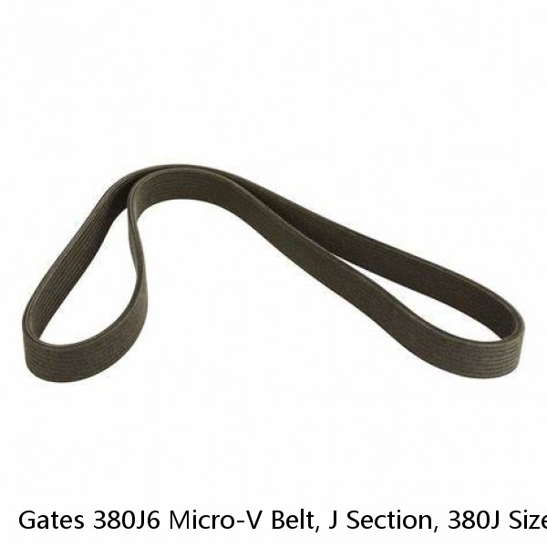 Gates 380J6 Micro-V Belt, J Section, 380J Size, 38" Length, 4/7" Width, 6 Rib